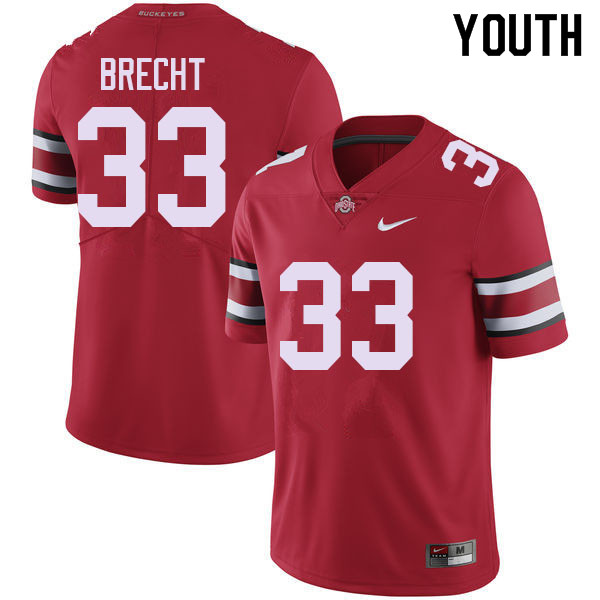 Youth #33 Chase Brecht Ohio State Buckeyes College Football Jerseys Sale-Red